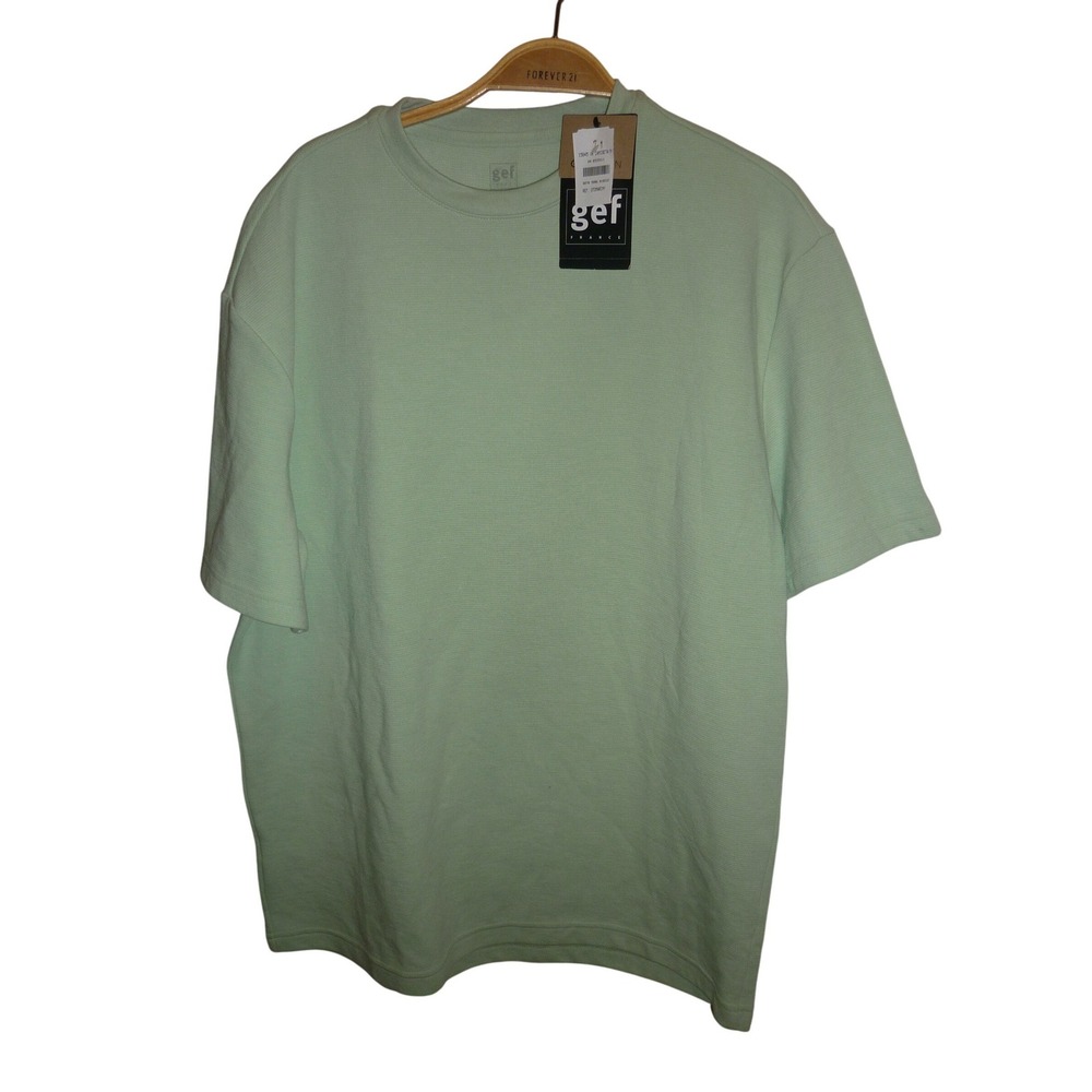GEF France Men's Light Green Cotton‎ Blend T Shirt Size M